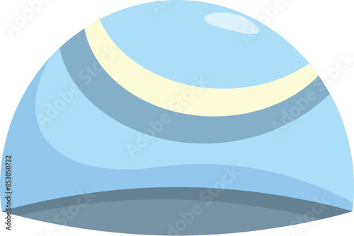 Blue swim cap protecting hair while swimming laps to train for competition