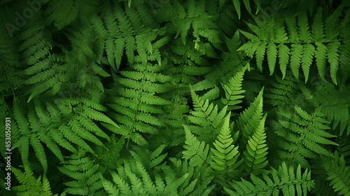 Green Fern Leaves, Texture Background Abstract Image Pattern, For Wallpaper, Background, Cover and Screen of Cell Phone, Smartphone, Computer, Laptop, Format 9:16 and 16:9 - PNG
