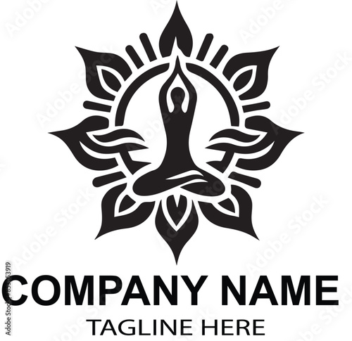 vector yoga logo design 