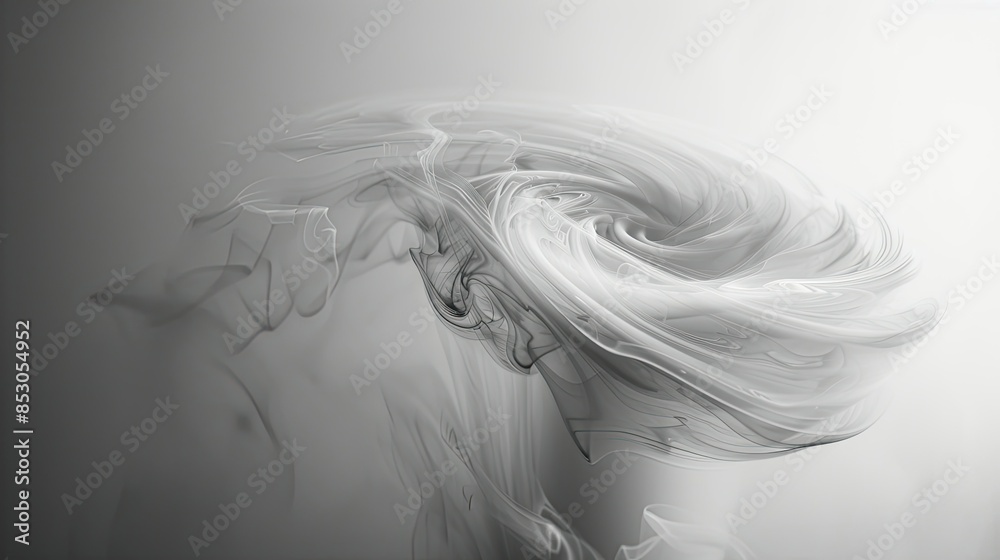 Fototapeta premium Photograph of a swirling vortex of smoke, reminiscent of a miniature tornado