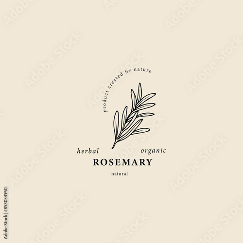 Line art rosemary branch logo