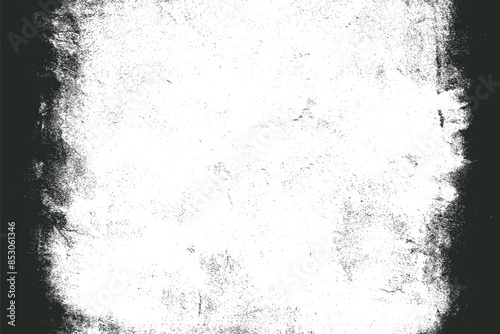 Obraz na płótnie Black and white grunge frame. Distress overlay texture border. Abstract surface dust and rough dirty wall background concept. Worn, torn, weathered effect. Vector illustration, EPS 10. w salonie