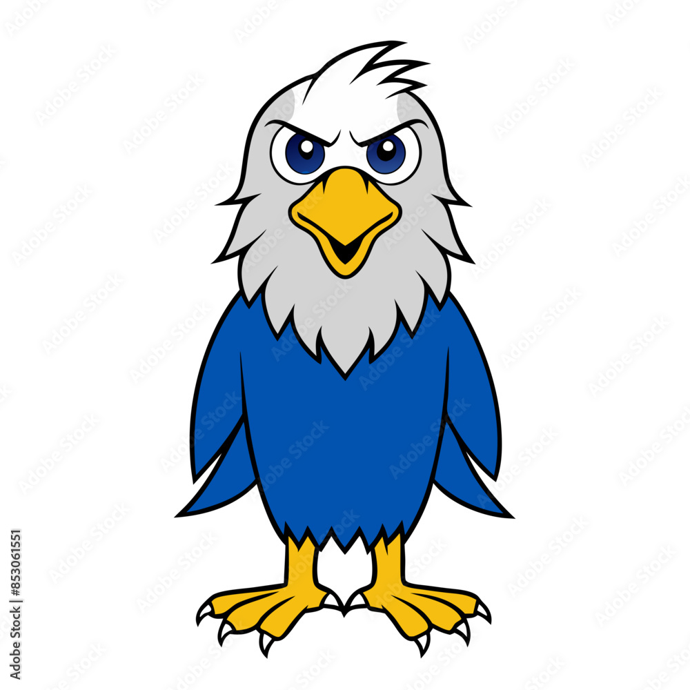 cartoon vector illustration of a bald eagle with a proud stance. cartoon vector illustration of a bald eagle with a proud stance.