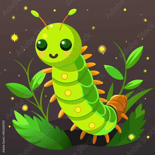 glowworm, a bioluminescent insect that emits light to attract prey and communicate with other glowworms.