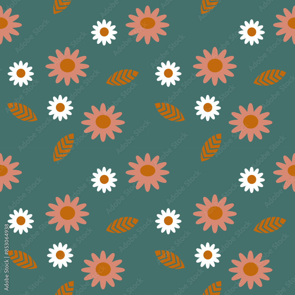Obraz premium seamless pattern with daisies