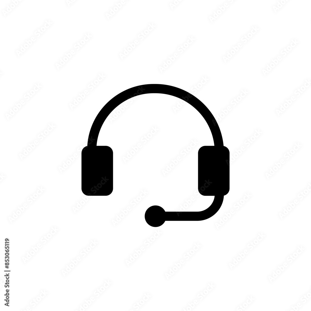 Headphone icon ; Support service icon. Customer support black vector icon. Call center symbol icon Headphone icon ; Support service icon. Customer support black vector icon. Call center symbol icon