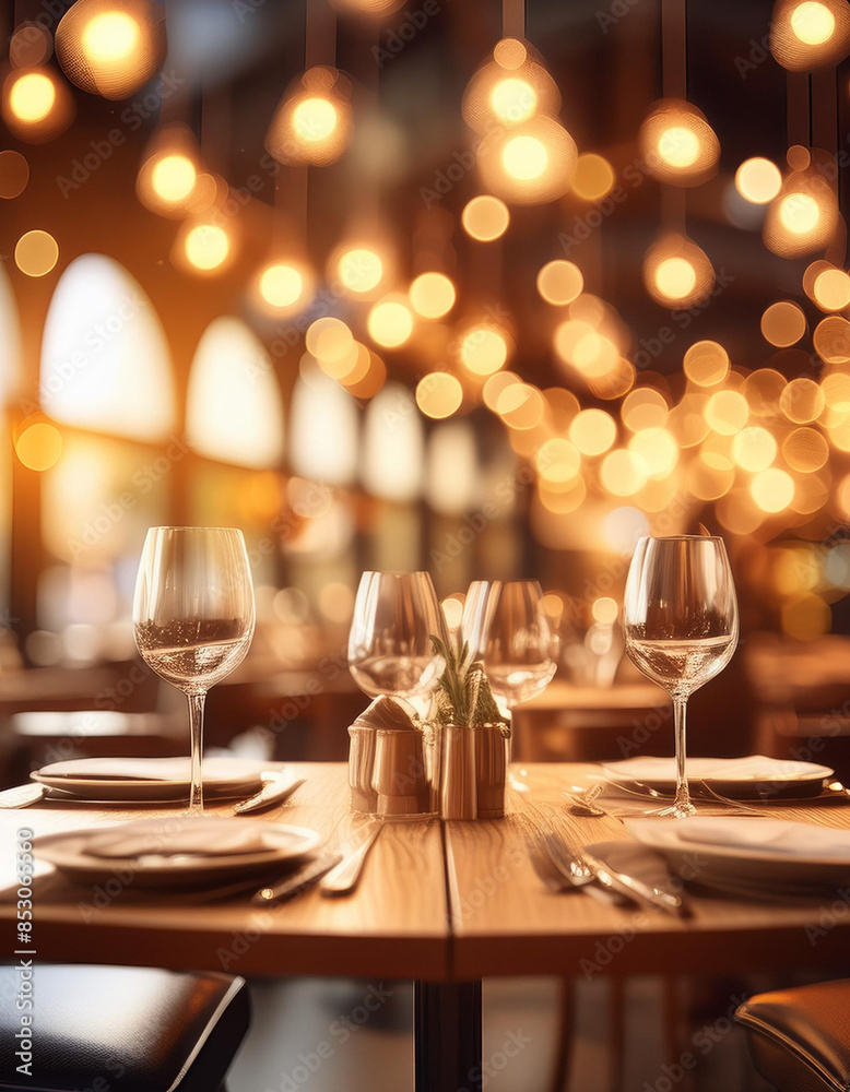 Blurred restaurant background