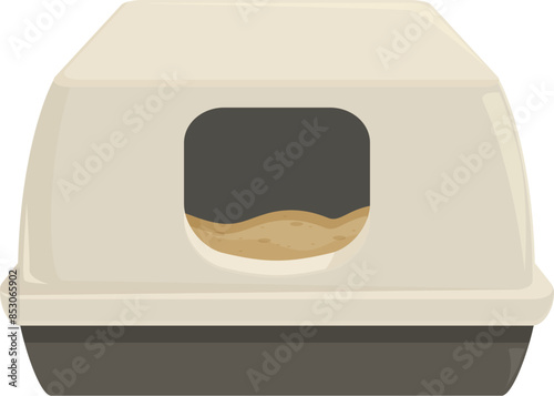 Clean cat litter box waiting for the cat to use it, providing a hygienic space for feline companions