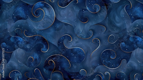 Nightblue pattern wallpaper photo