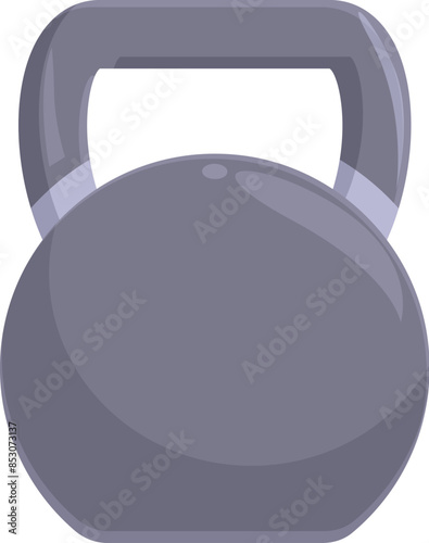 Heavy grey kettlebell is ready for a functional cross fitness training session