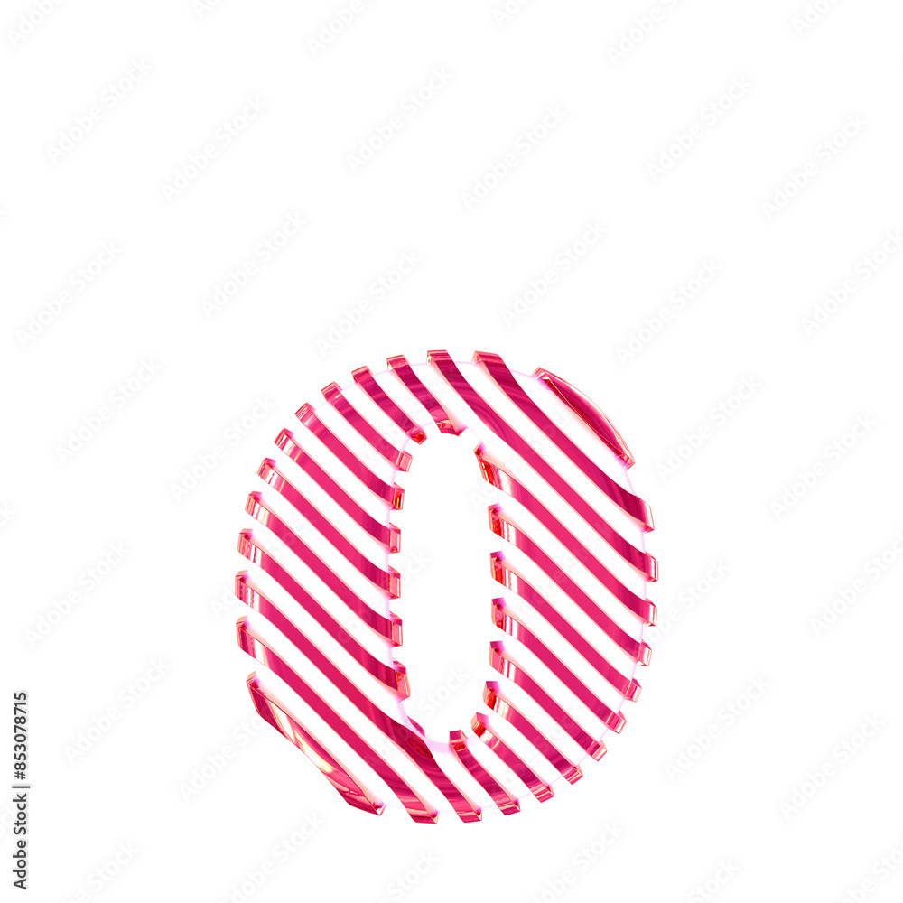 White symbol with pink diagonal ultra thin straps. letter o White symbol with pink diagonal ultra thin straps. letter o