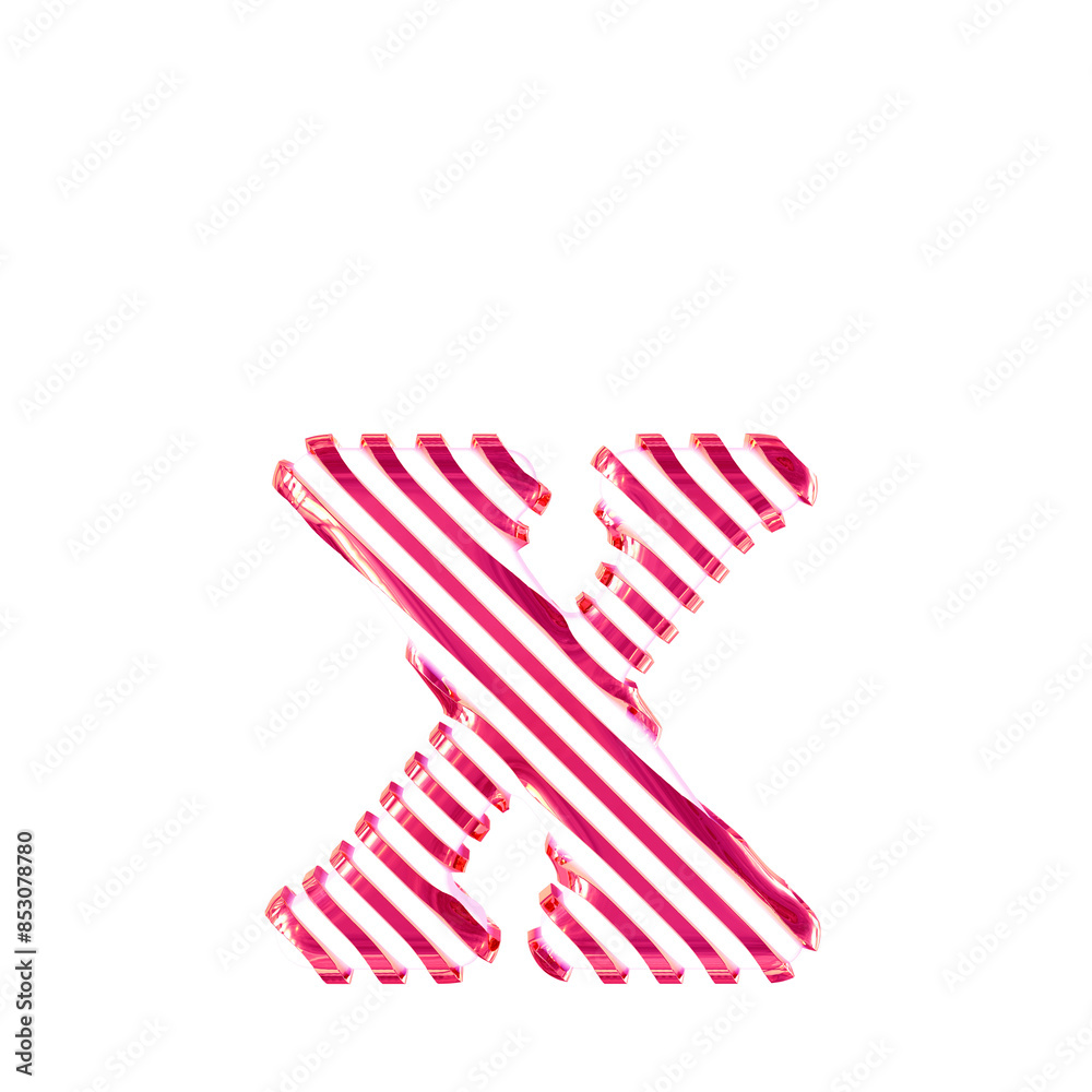 White symbol with pink diagonal ultra thin straps. letter x White symbol with pink diagonal ultra thin straps. letter x
