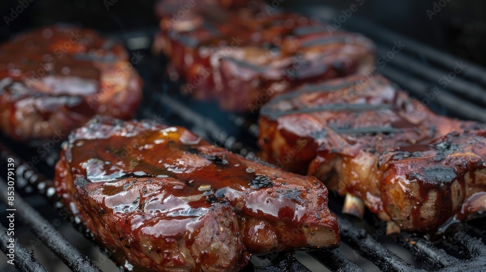 Grilled BBQ Beef and Pork Steaks Grilled BBQ Beef and Pork Steaks
