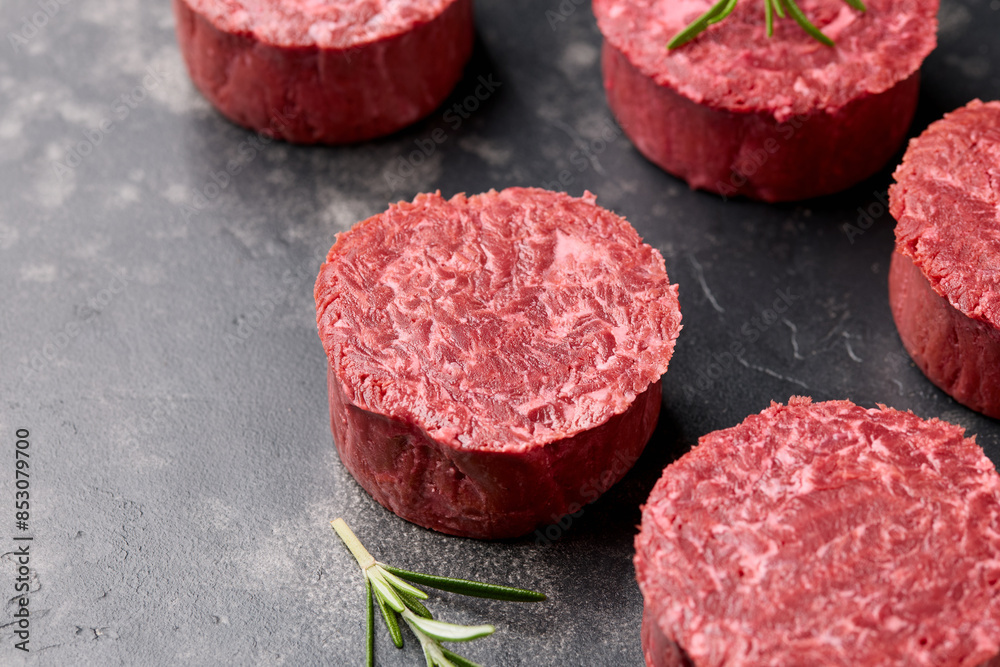 Plant based vegan meat steak. Alternatives meat. Eco friendly healthy food, ready to cook