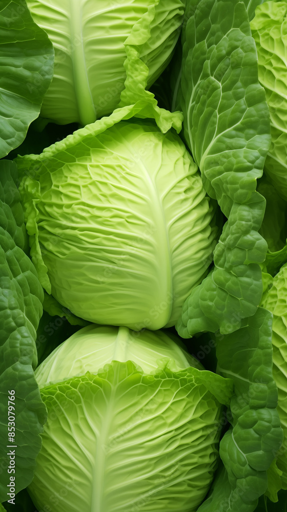Fototapeta premium Cabbage Greenery, Texture Background Abstract Image Pattern, For Wallpaper, Background, Cover and Screen of Cell Phone, Smartphone, Computer, Laptop, Format 9:16 and 16:9 - PNG