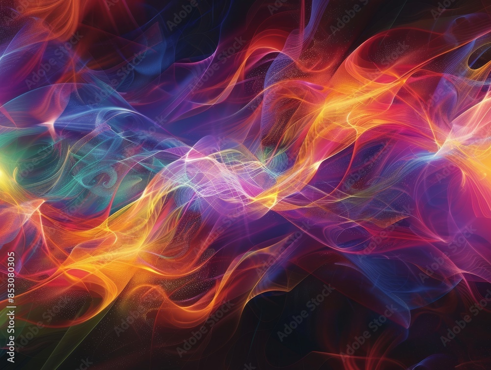 Abstract Vibrant Musical Composition VisualizedDynamic Colors and Shapes