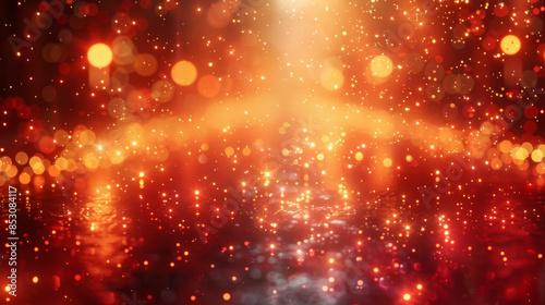 Red and orange holiday bokeh. Abstract Christmas background © Matthew