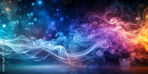 Magischer Qualm - Rauch - Nebel - Bunte Farben und Leuchten - Wolken - Moderner abstrakter Hintergrund - Vielfalt - Magie und Fantasy photo