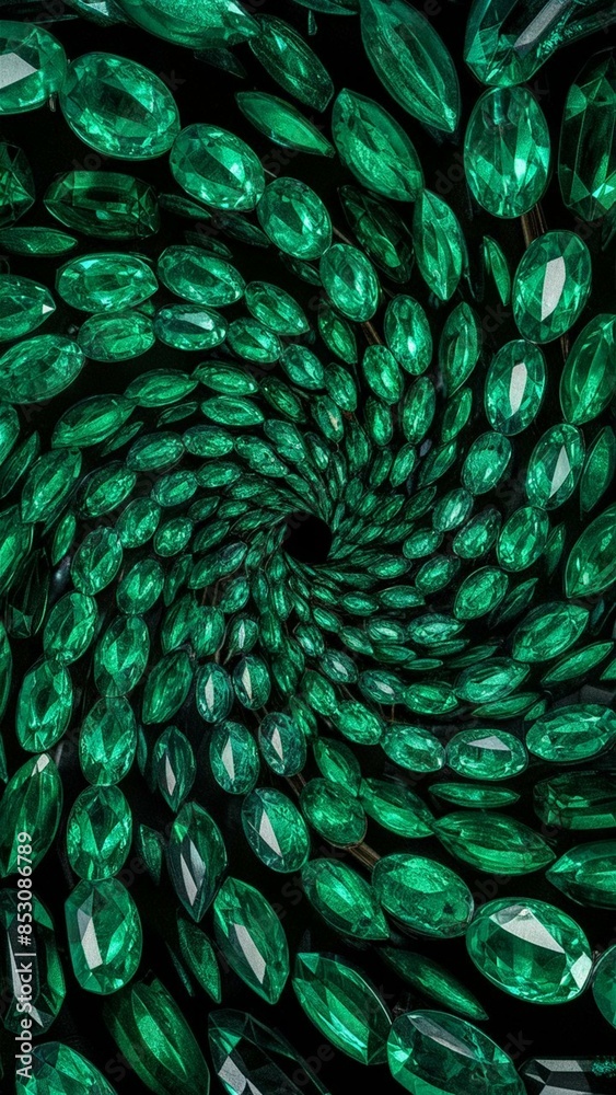 Obraz premium Emerald Gemstone, Texture Background Abstract Image Pattern, For Wallpaper, Background, Cover and Screen of Cell Phone, Smartphone, Computer, Laptop, Format 9:16 and 16:9 - PNG