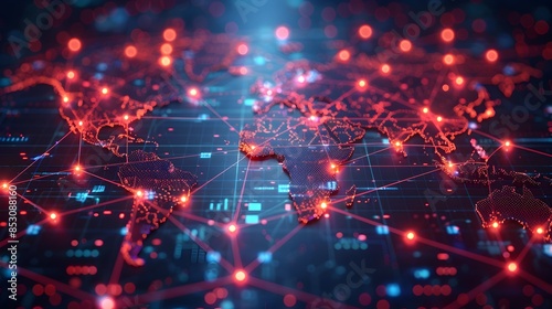 Global Business Network Visualization  A Depiction of Digital Flows and Interconnected Technology Hubs