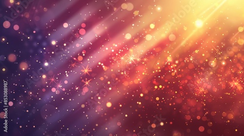 Colorful abstract bokeh background with glowing lights and sparkling particles, perfect for festive and celebratory themes. © Thanaphon