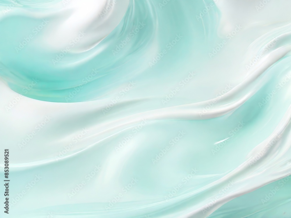 Abstract liquid beige with green background. Creamy cream background, background texture.