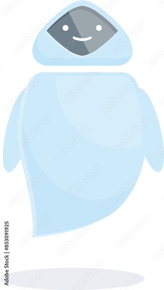 Cartoon ai robot chatbot is floating and smiling Cartoon ai robot chatbot is floating and smiling