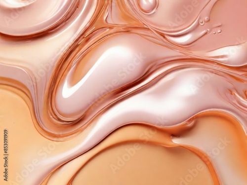 Obraz na płótnie Creamy texture. Abstract emotional art. Modern design element. Liquid acrylic paints, beige and orange. w salonie