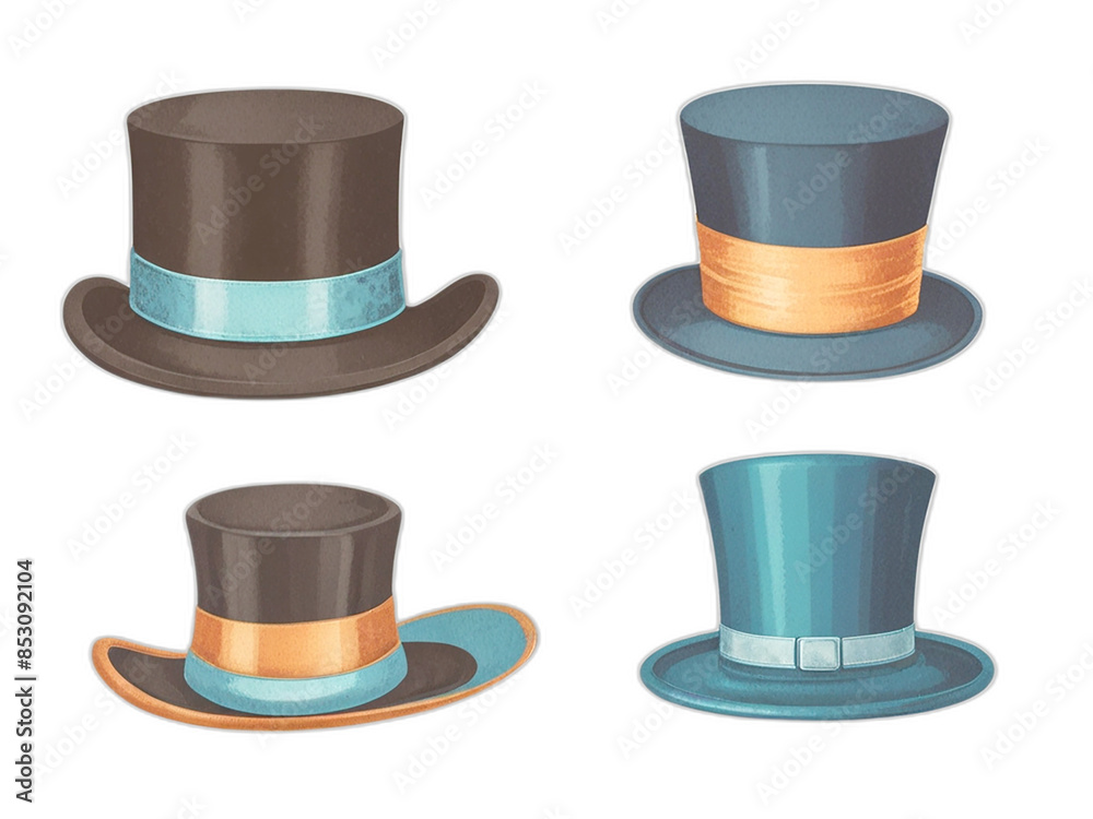 antique top hats cylinder headgear