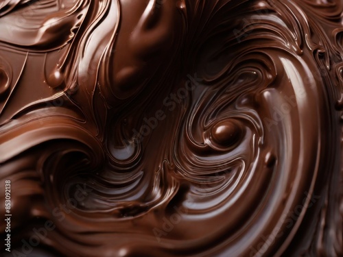 Obraz na płótnie Chocolate texture. Liquid chocolate close-up.Textured dark chocolate w salonie