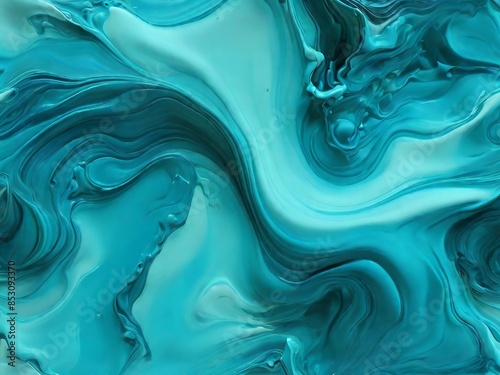 Obraz na płótnie Painted background. Abstract emotional art. Modern design element. Liquid acrylic paints, turquoise texture. w salonie