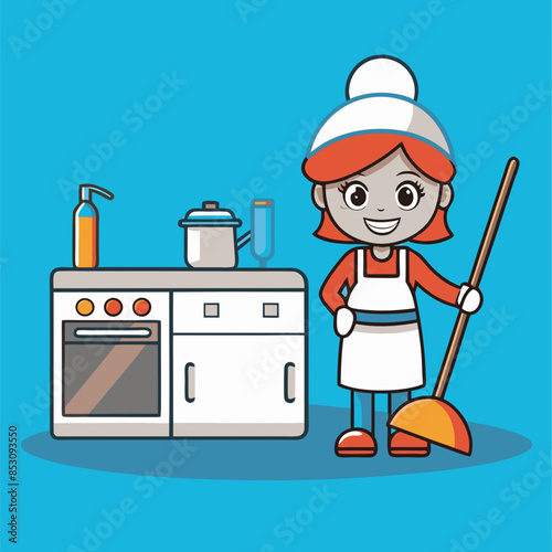 cleanliness of house Vector illustration design