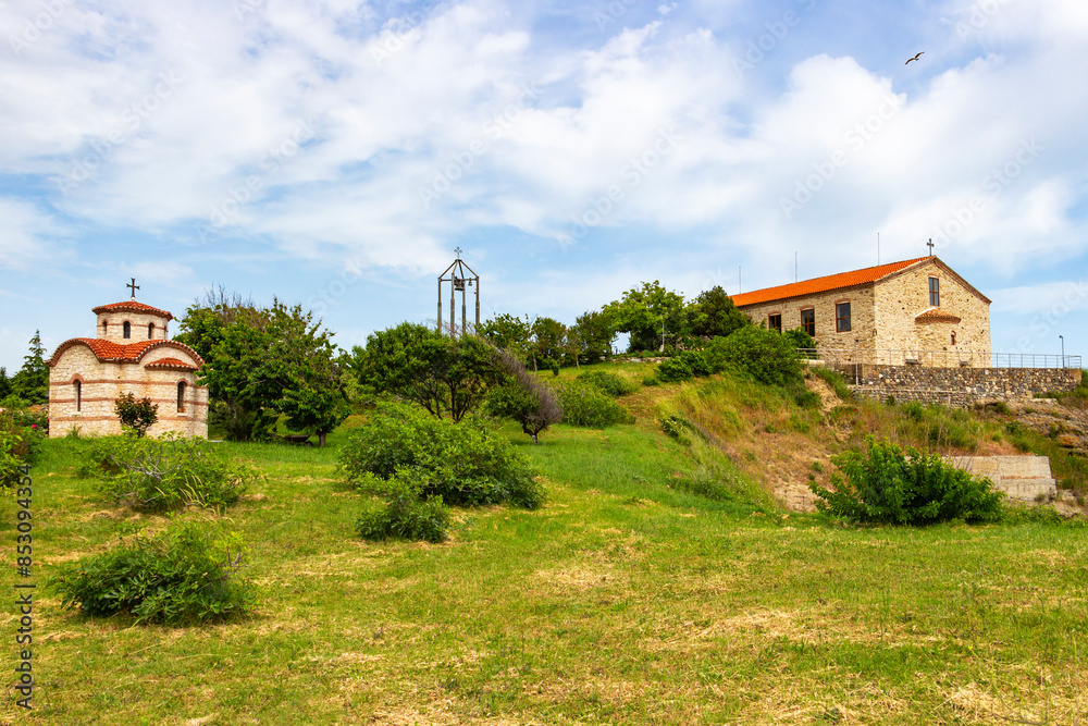 Church of the Dormition of the Mother of God and the Chapel of Saint George on the shore of the Bulgarian Black Sea in Tsarevo, Tsarevo Municipality, Province of Burgas Church of the Dormition of the Mother of God and the Chapel of Saint George on the shore of the Bulgarian Black Sea in Tsarevo, Tsarevo Municipality, Province of Burgas