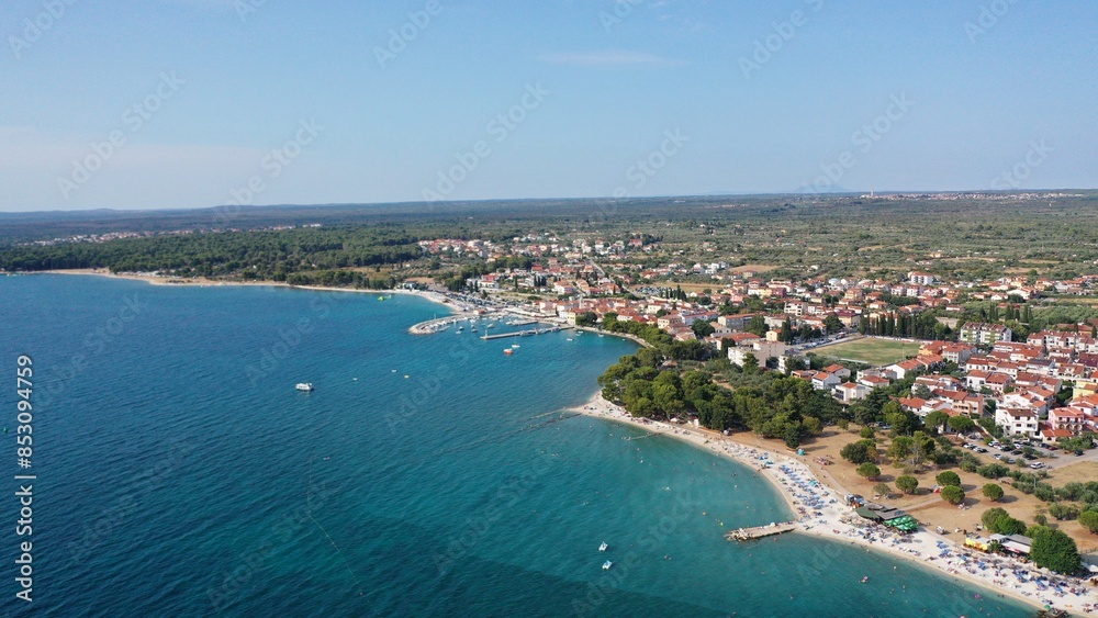 Fototapeta premium Luftbild – Fazana - Istrien Kroatien im Sommer