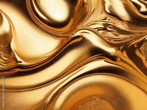 Obraz na płótnie Painted background. Abstract emotional art. Modern design element. Golden liquid acrylic paints w salonie