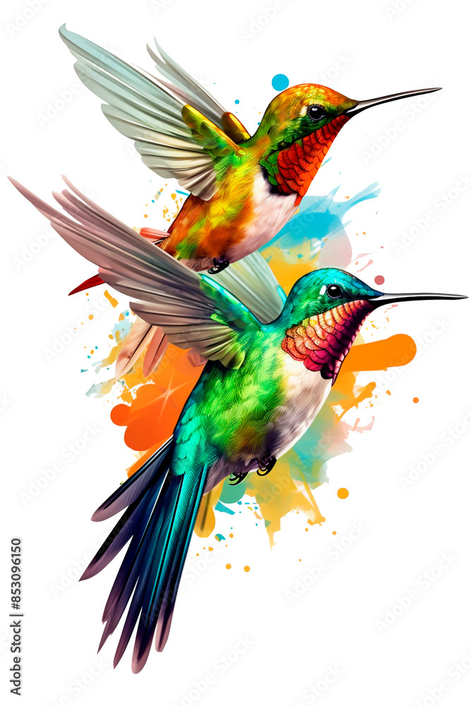 Fototapeta premium Hummingbird Image for Stickers, T-Shirt Print, Cap, Mug, Slippers, Mousepad, with Transparent Background PNG