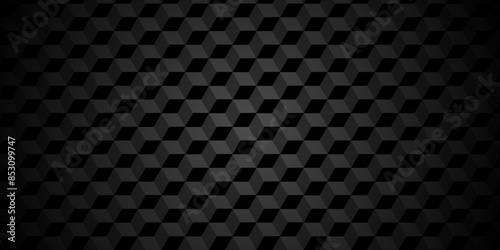 Vector of cube geometric pattern grid backdrop triangle background. Abstract cube geometric tile and mosaic wall or grid backdrop hexagon technology. black or gray geometric block cube structure.