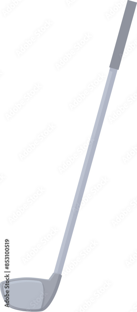 Golf club standing upright, ready for a game on a green golf course Golf club standing upright, ready for a game on a green golf course
