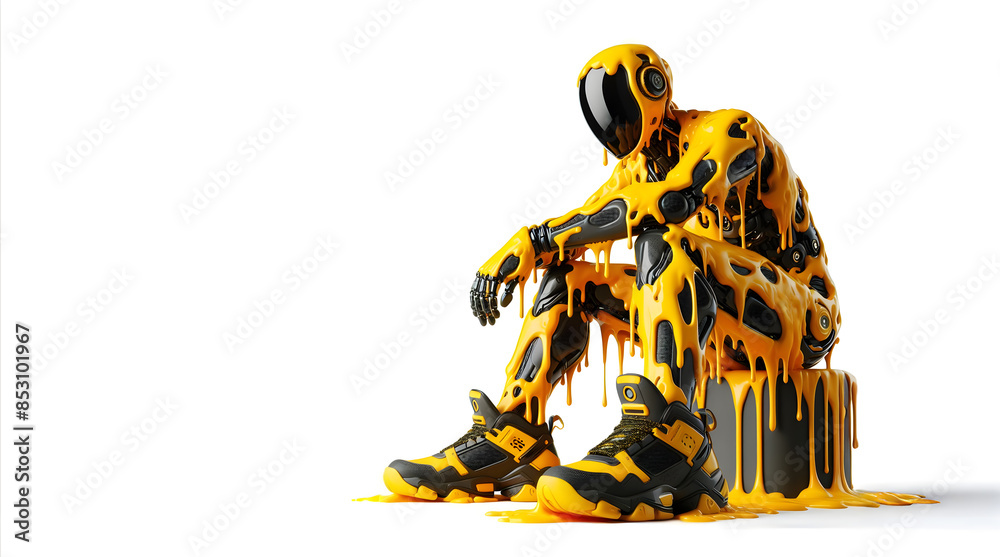 Robot. Modelos de pasarela con trajes de pintura. Robot humanizado. Robot. Modelos de pasarela con trajes de pintura. Robot humanizado.