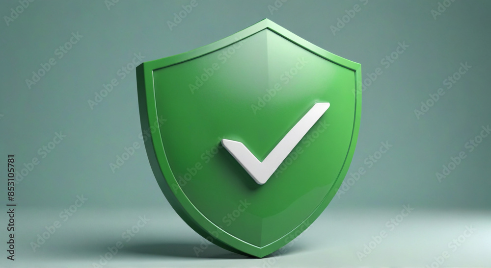 green shield isolated on white green shield isolated on white