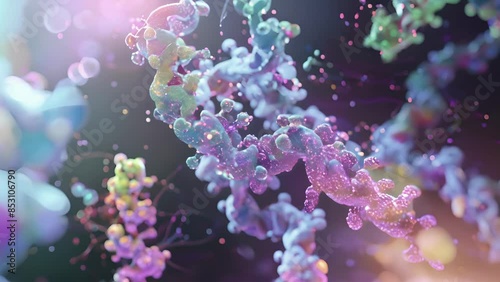 A timelapse series showing the stepbystep process of ubiquitin tagging proteasome recognition and eventual protein degradation. photo