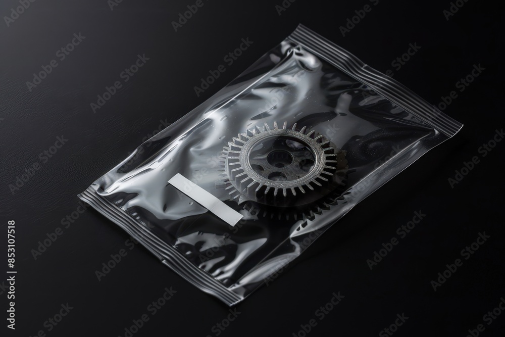 Fototapeta premium a plastic bag with a gear inside