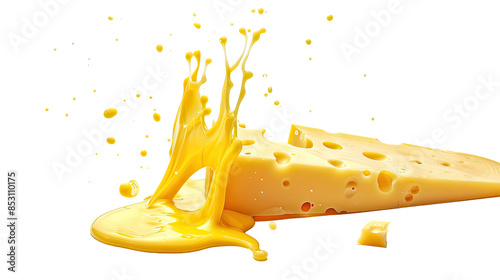 Melted cheese on a transparent background