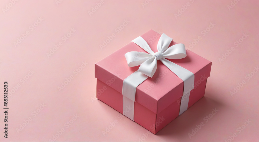 Fototapeta premium pink gift box with ribbon