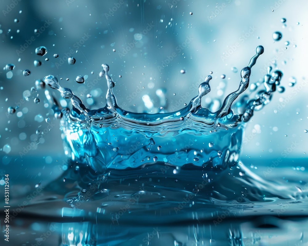 custom made wallpaper toronto digitalPowerful blue water splash in high quality image showcasing refreshing and invigorating strength