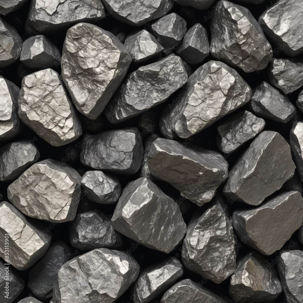 Silver Veins Raw Ore Closeup in Shades of Grey Silver Veins Raw Ore Closeup in Shades of Grey