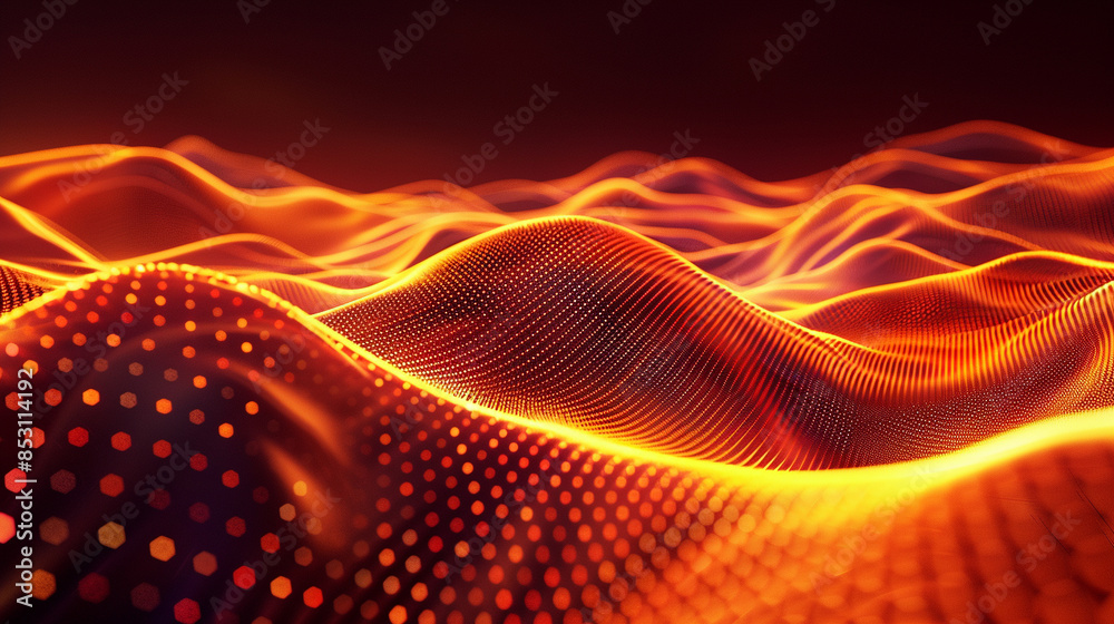 Orange and Amber Neon Wave Background Orange and Amber Neon Wave Background