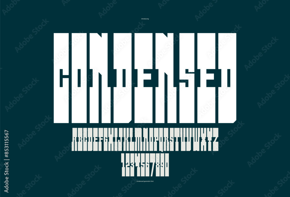 Wild west American style geometric massive tall and bold font for logos, western serif letters alphabet, condensed typeface like in wanted posters.