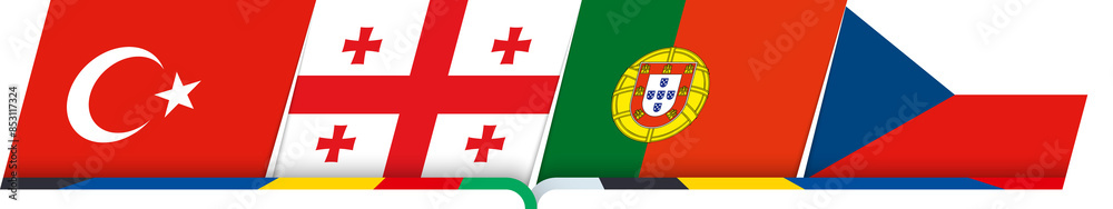 Flag of Turkey, Georgia, Portugal, Czech Republic. Flag of Turkey, Georgia, Portugal, Czech Republic.