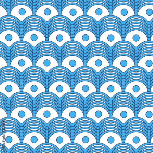 Colorful blue geometric figured seamless repeated texture patterns. vector patterns in the form of waves, texture, background. Vector illustration 10 eps